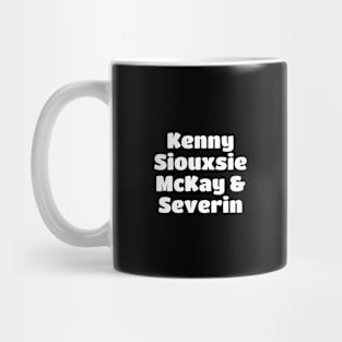 Siouxsie and the Banshees Band Member White Type Mug